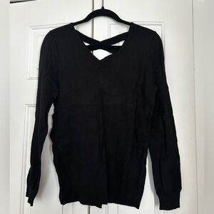 Black Sweater with Crisscross Back